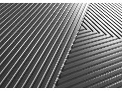 Móvel TV 5 portas em madeira laminada com pé metálico 200 x 40 cm Cinzento