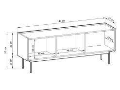 Móvel De Tv* Móvel TV 3 portas em madeira laminada 144x55 cm Bege