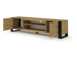 Furnlux Móvel TV 2 portas Gani madeira e preto mate 188cm^ Móvel De Tv