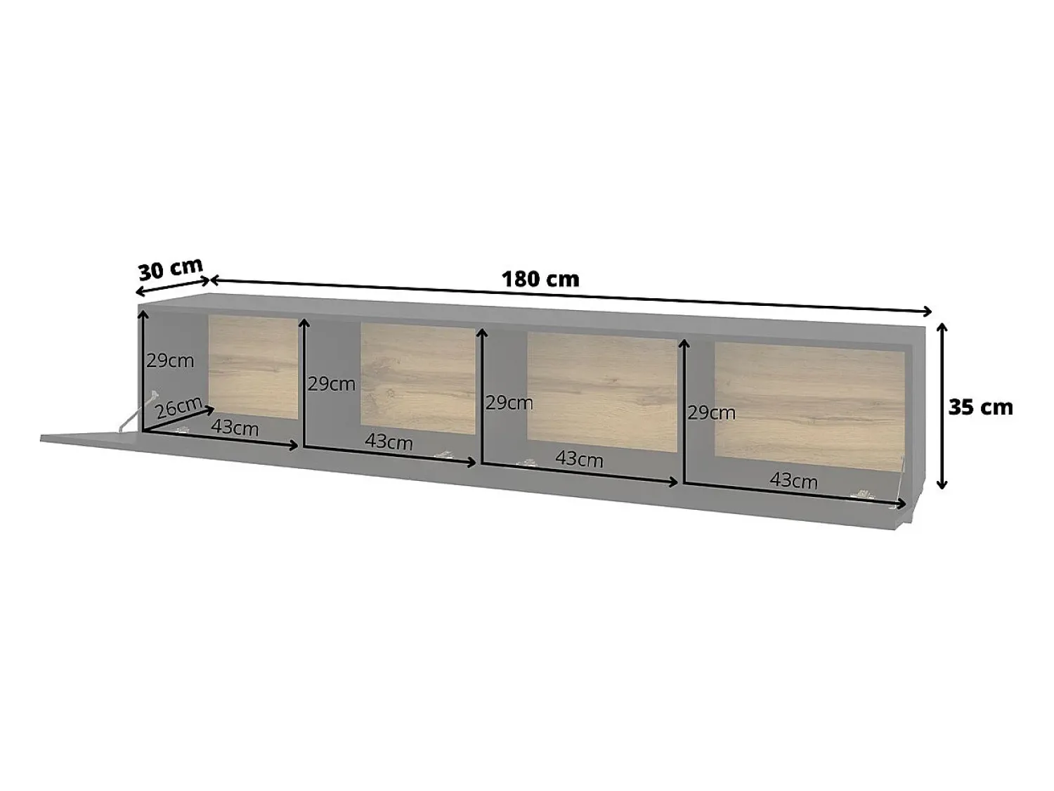 Móvel De Tv|Petits-Meubles Móvel TV 2 portas Glora 180cm Preto
