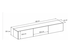 Móvel De Tv*Petits-Meubles Móvel TV 3 portas Idao 160cm Branco