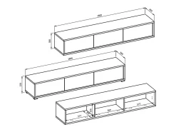 Móvel De Tv*Petits-Meubles Móvel TV 3 portas Idra madeira 180cm Natural claro
