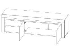 Móvel De Tv*Petits-Meubles Móvel TV 2 portas Kasla madeira e antracite 152cm Cinzento