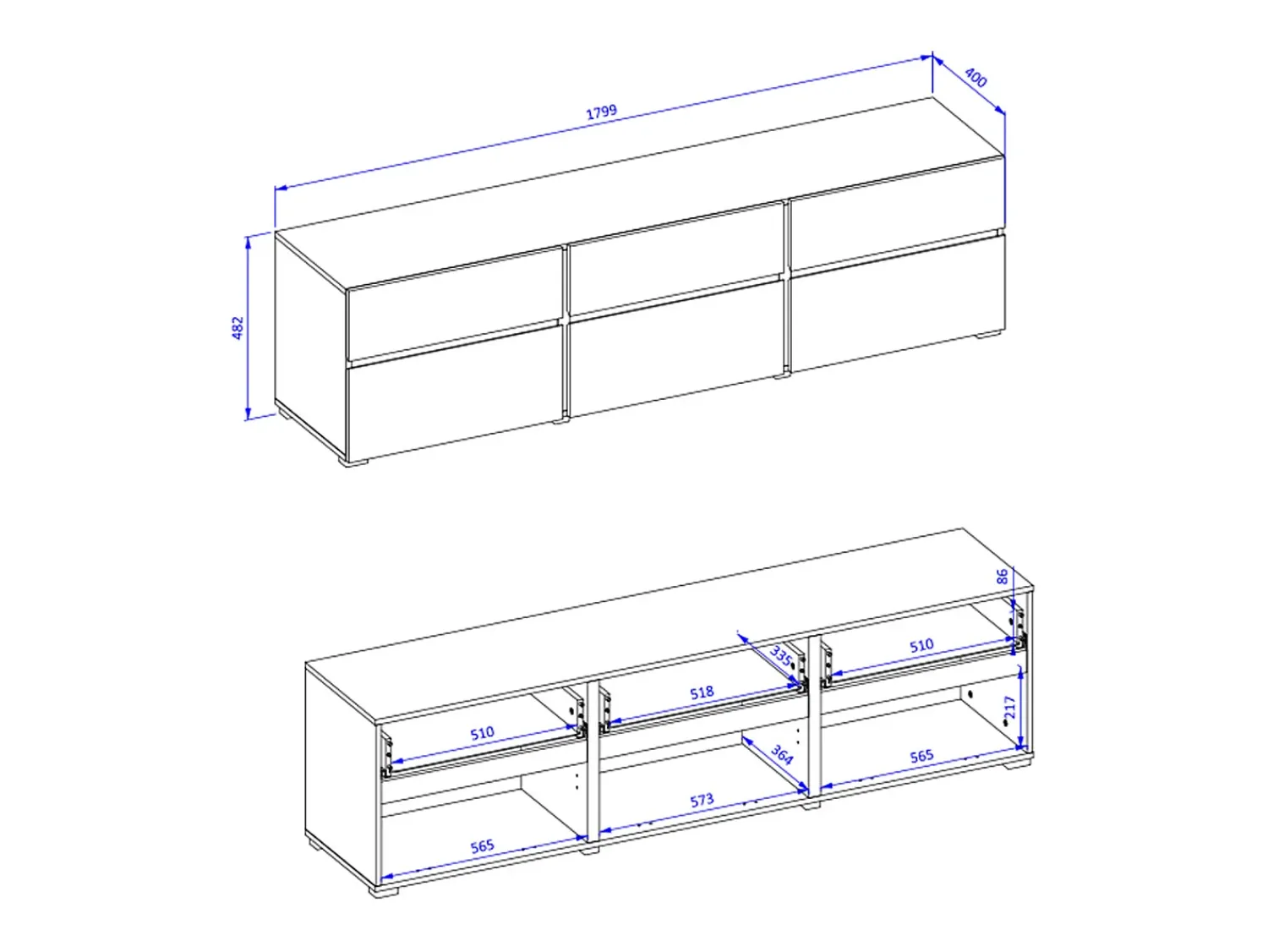 Móvel De Tv*Petits-Meubles Móvel TV 3 portas Lilia 180cm Branco