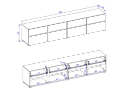 Móvel De Tv|Petits-Meubles Móvel TV 4 portas Lilia madeira 225cm Castanho