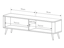 Móvel De Tv| Móvel TV: 2 portas, móveis: Cashmere, pés dourados, 163,2 x 51,2 x 38cm Bege