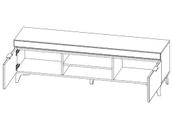 Petits-Meubles Móvel TV 2 portas Ruben madeira 157cm^ Móvel De Tv