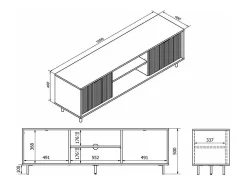 Móvel De Tv*Petits-Meubles Móvel TV 2 portas Soly madeira 160cm Natural claro