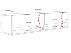 Móvel De Tv| Móvel TV : Fosco, 140 × 32 × 34 cm Preto