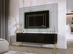 Móvel TV : Fosco / Brilhante, patas dourados, 140 x 52 x 32 cm^ Móvel De Tv