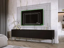 Móvel De Tv| Móvel TV : Fosco / Brilhante, patas cromadas, 170 x 52 x 32 cm Preto