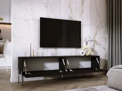 Móvel De Tv| Móvel TV : Fosco / Brilhante, patas cromadas, 170 x 52 x 32 cm Preto