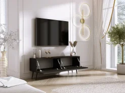 Móvel De Tv| Móvel TV : Fosco, patas pretas, 140 x 52 x 32 cm Preto