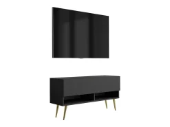 Móvel TV : Fosco, pernas douradas abertas, 100 × 32 × 52 cm^ Móvel De Tv