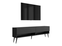Móvel De Tv| Móvel TV : Fosco, pernas pretas abertas, 170 × 32 × 52 cm Preto