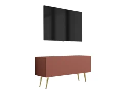 Móvel TV : Tijolo, 100 x 52 x 32 cm, patas douradas^ Móvel De Tv