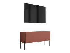 Discount Móvel TV : Tijolo, 100 x 52 x 32 cm, patas pretas Vermelho