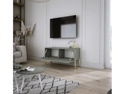 New Móvel TV: Aloe, 100 x 52 x 32 cm, pés dourados Verde