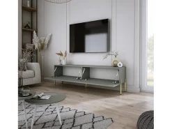 Móvel TV: Aloe, 140 x 52 x 32 cm, pés dourados^ Móvel De Tv