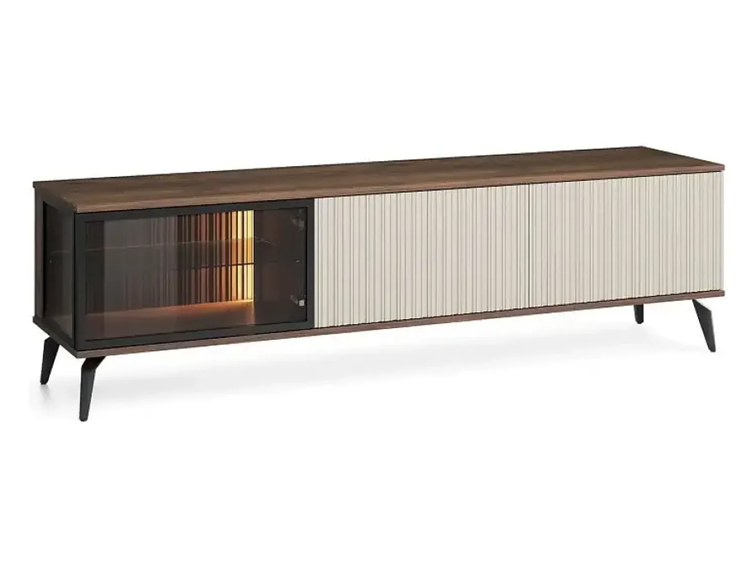 Móvel De Tv* Móvel TV AMBIHOME RAVEN - Caxemira/Noz, C180xP39xA50cm Bege