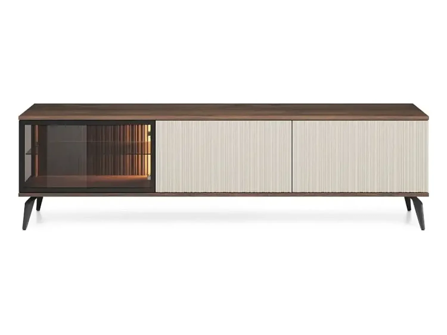 Móvel De Tv* Móvel TV AMBIHOME RAVEN - Caxemira/Noz, C180xP39xA50cm Bege