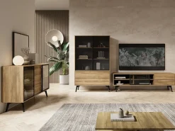 Móvel De Tv* Móvel TV AMBIHOME SIDEWAY - /Carvalho, C180xA54xP39cm Preto