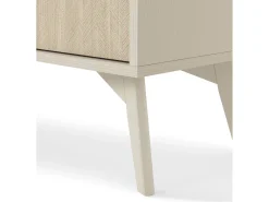 Móvel TV: areia / Espinha de peixe scandi, pés madeira, 158 x 52 x 38cm^ Móvel De Tv