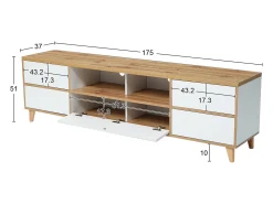 Móvel De Tv*Hauss Spole Móvel TV e madeira com 5 portas, 175x37x51 cm, MDF Branco