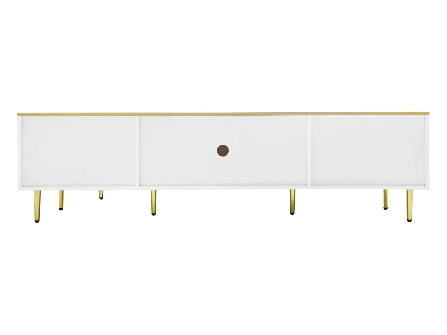 Móvel De Tv| Móvel TV Móvel TV com LED, Cômoda com 4 Gavetas e 2 Portas de Vidro Temperado Branco
