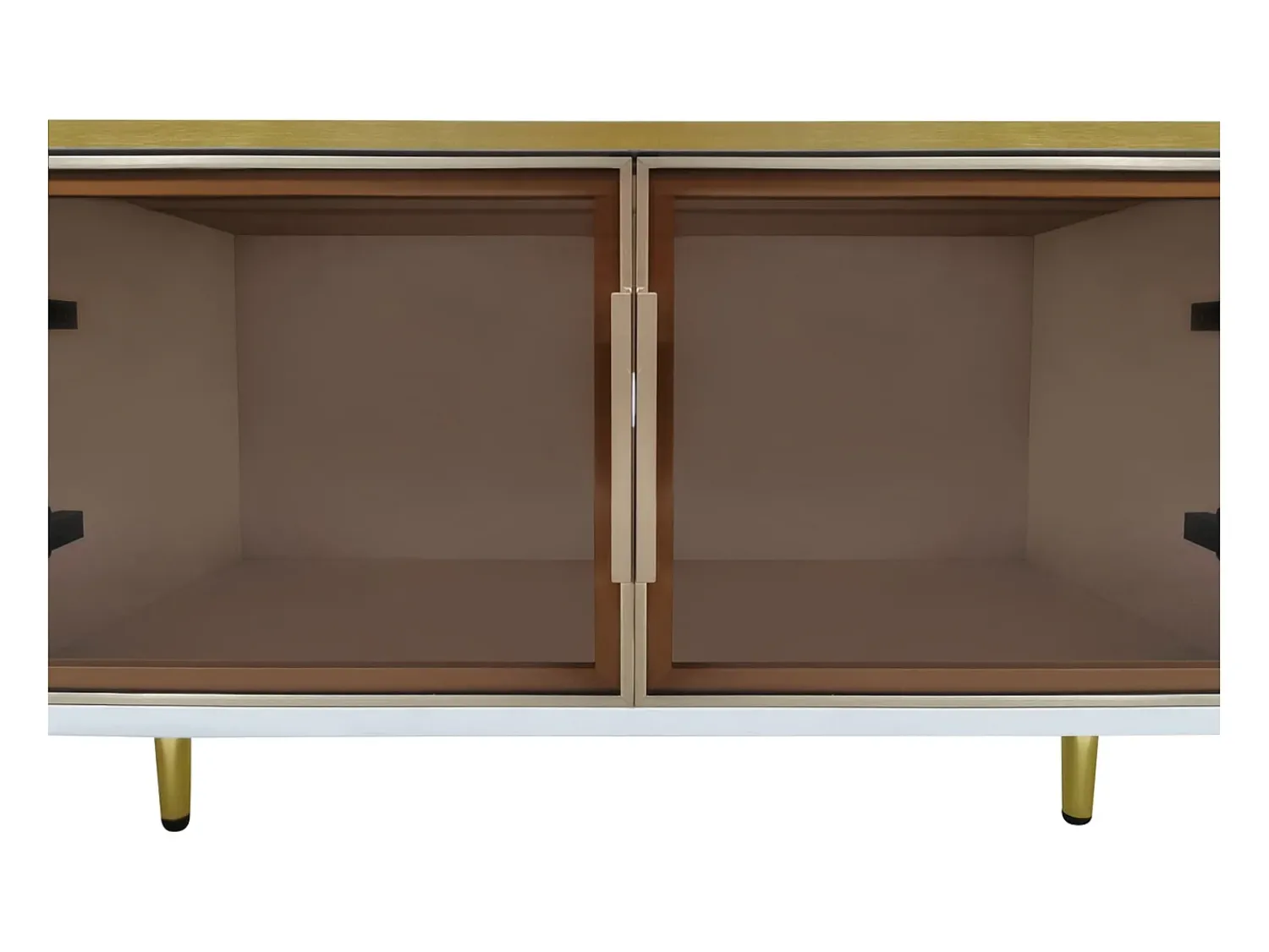 Móvel De Tv| Móvel TV Móvel TV com LED, Cômoda com 4 Gavetas e 2 Portas de Vidro Temperado Branco