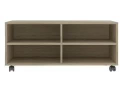 Móvel De Tv| Móvel TV c/ rodas 90x35x35 cm contraplacado cor carvalho sonoma PT650267 Castanho