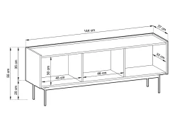 Móvel De Tv| Móvel TV, Caxemira, TOP: Carvalho Linea, 144 x 55 x 37 cm Bege