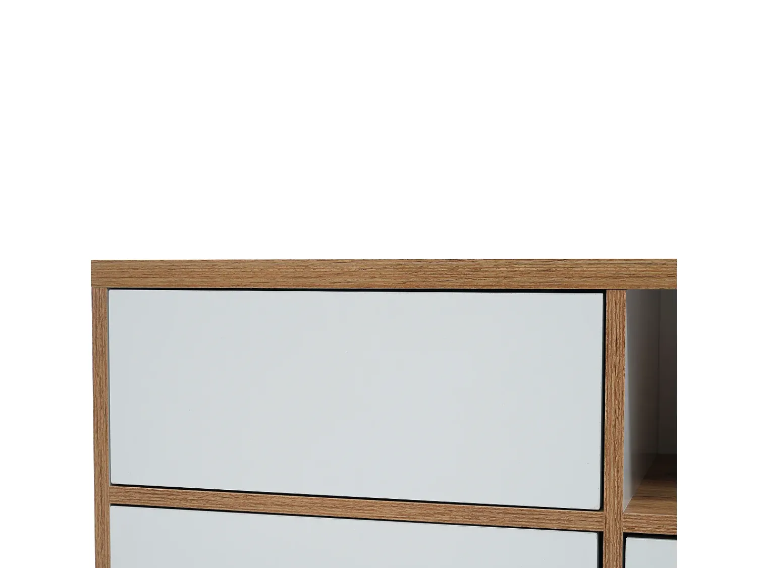 Móvel De Tv*ModernLuxe Móvel TV 175cm - 5 portas + 2 compartimentos - estilo contemporâneo - Natural & Branco Natural claro / Branco