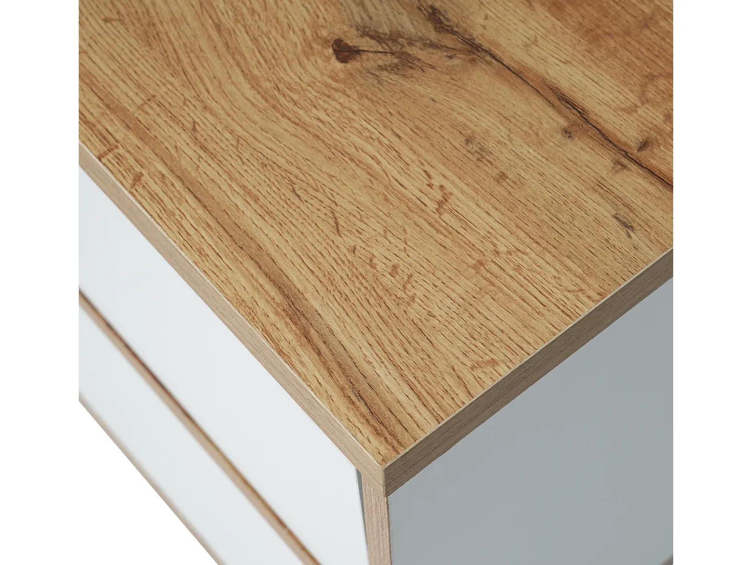Móvel De Tv*ModernLuxe Móvel TV 175cm - 5 portas + 2 compartimentos - estilo contemporâneo - Natural & Branco Natural claro / Branco