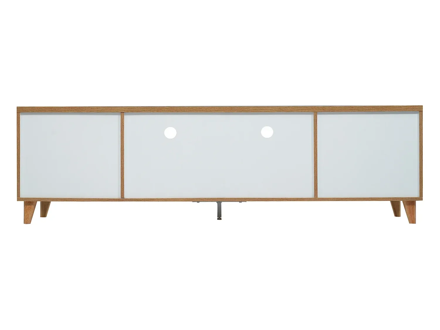 Móvel De Tv*ModernLuxe Móvel TV 175cm - 5 portas + 2 compartimentos - estilo contemporâneo - Natural & Branco Natural claro / Branco