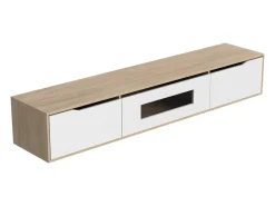 Móvel TV 180cm, com iluminação LED que muda de cor, portas de fole, lacado Móvel TV de parede, estilo moderno -^ Móvel De Tv