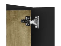 Móvel De Tv*Hauss Spole Móvel TV com 4 portas, corpo lacado brilhante e faixa dourada - 170x35x46cm Preto