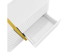 Sale Hauss Spole Móvel TV com 3 portas e 2 gavetas, corpo ranhurado na cor branca com detalhes s - 190x35x45cm Dourado