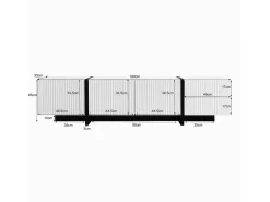 Clearance Hauss Spole Móvel TV com 3 portas e 2 gavetas, corpo ranhurado na cor branca com detalhes em - 190x35x45cm Preto