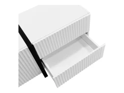 Clearance Hauss Spole Móvel TV com 3 portas e 2 gavetas, corpo ranhurado na cor branca com detalhes em - 190x35x45cm Preto