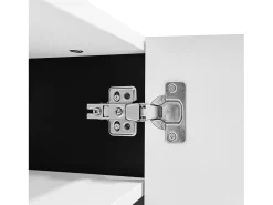 Clearance Hauss Spole Móvel TV com 3 portas e 2 gavetas, corpo ranhurado na cor branca com detalhes em - 190x35x45cm Preto
