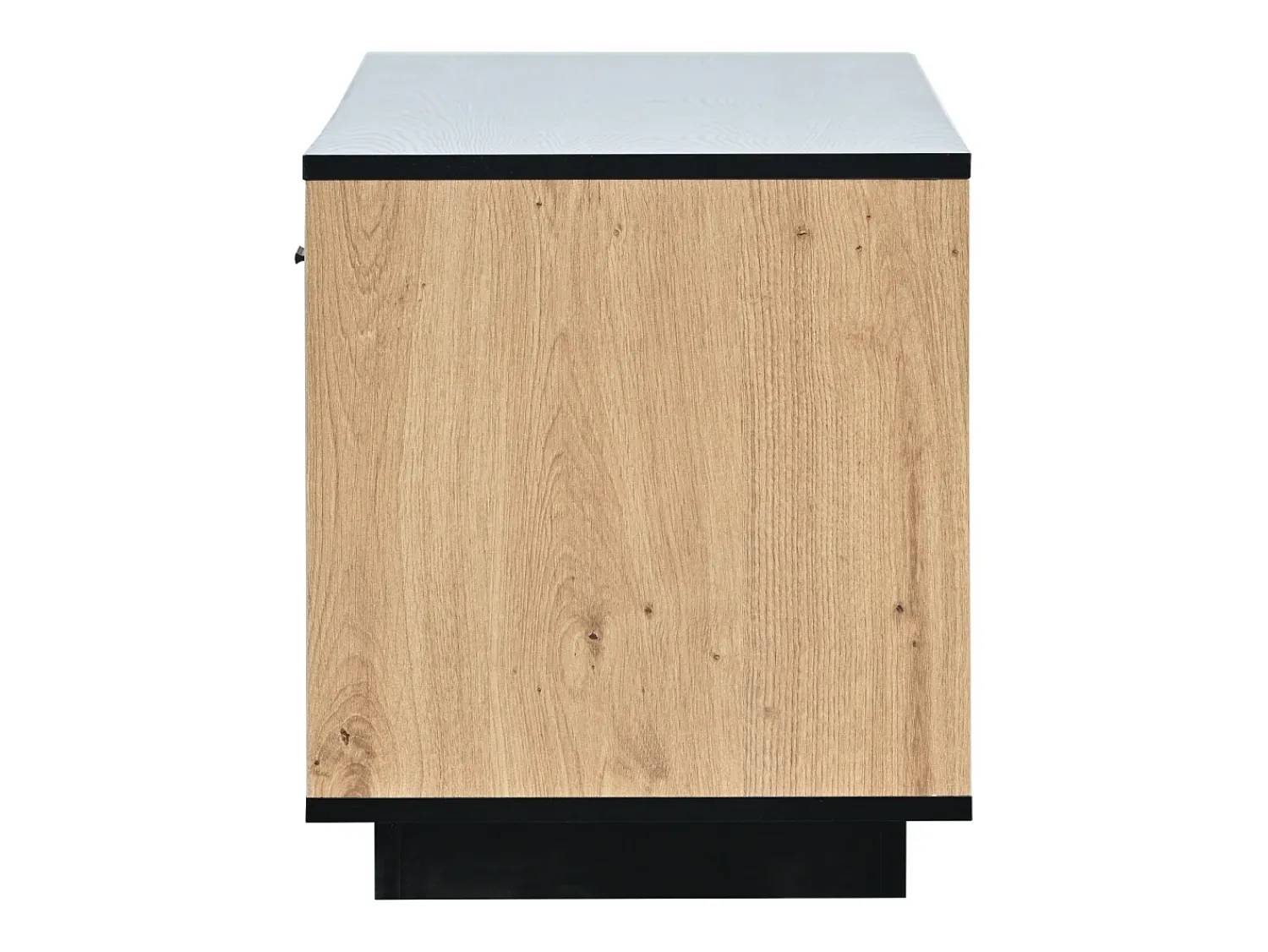 Móvel TV cor e madeira natural, com 3 portas, 2 compartimentos abertos e 1 gaveta, com LED^ Móvel De Tv
