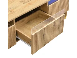 Móvel De Tv*Hauss Spole Móvel TV em madeira com 4 gavetas, gaveta em madeira e acrílico 178x35x45cm Natural claro
