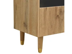 Móvel De Tv*Hauss Spole Móvel TV em madeira com 4 gavetas, gaveta em madeira e acrílico 178x35x45cm Natural claro