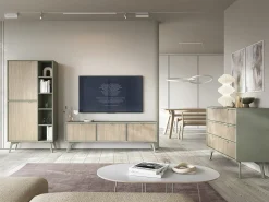 Móvel De Tv* Móvel TV: Eucalipto / Espinha de peixe scandi, pés madeira, 158 x 52 x 38cm Verde