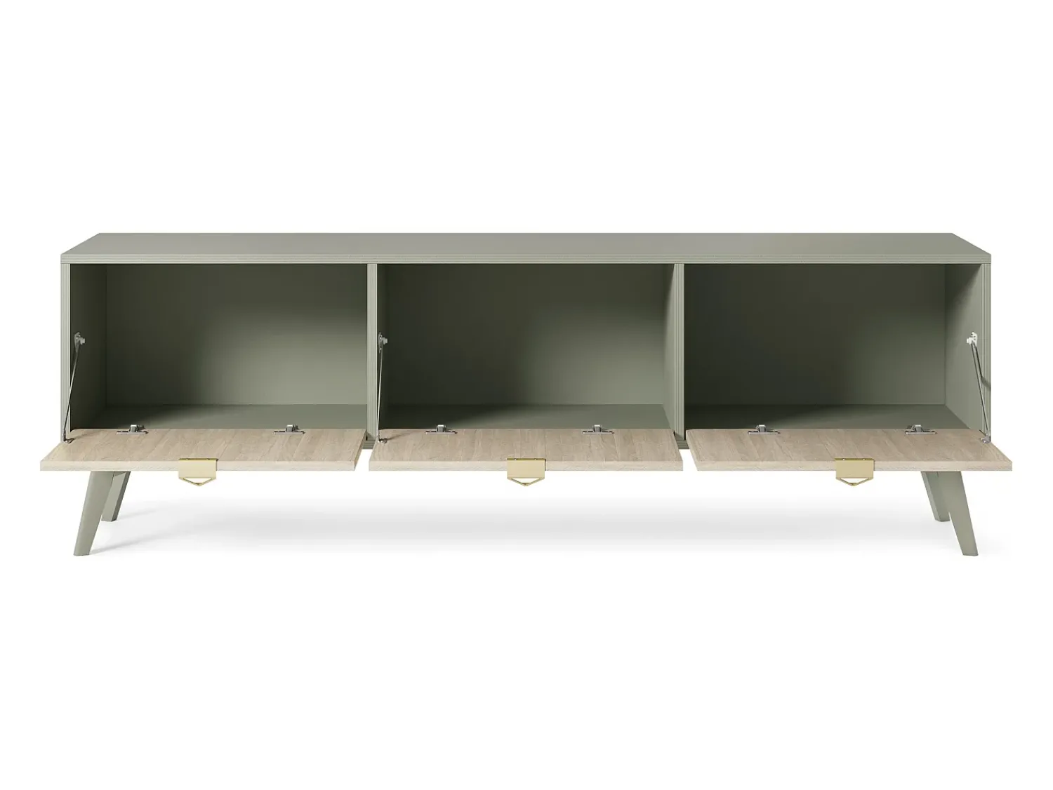 Móvel De Tv* Móvel TV: Eucalipto / Espinha de peixe scandi, pés madeira, 158 x 52 x 38cm Verde