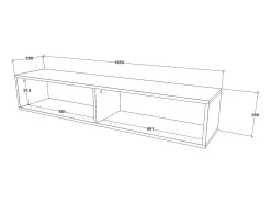Móvel De Tv* Móvel TV haaus Isla, 2 portas, , 135 x 28 x 25 cm Preto