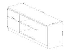 Móvel De Tv*Akord Móvel TV K140 Moderno Branco/Cinza com 2 Portas Balcão Cinza antracite / Branco
