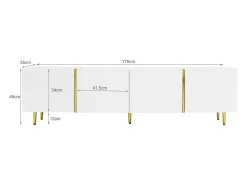 Móvel De Tv|ModernLuxe Móvel TV L 170cm - com 4 portas - MDF - Branco
