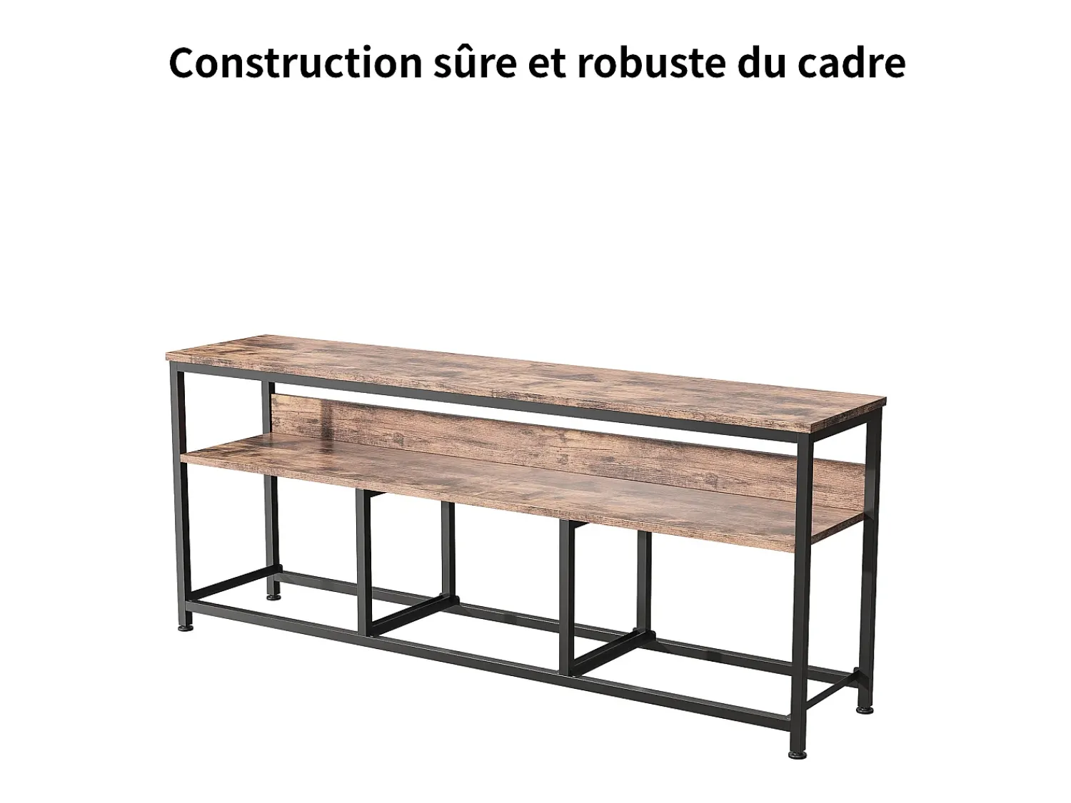 Móvel De Tv| Móvel TV LED 137x30x57cm - 3 gavetas em pele e tecido metal - Preto
